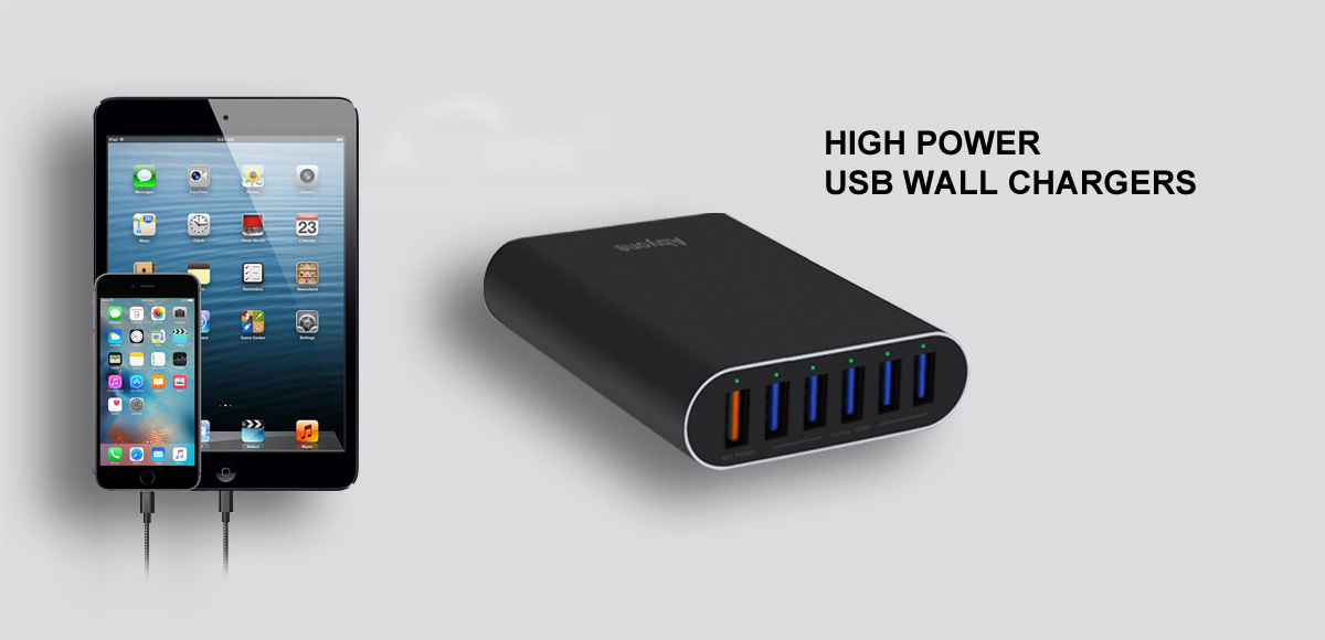 6-HIGH POWER USB WALL CHARGERS